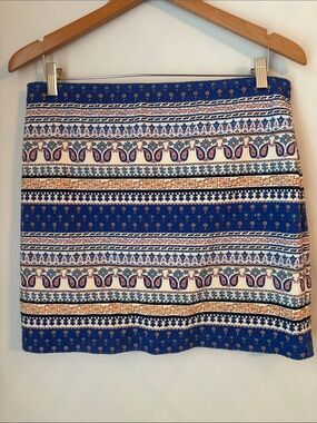Blue Patterned Women's Skirt